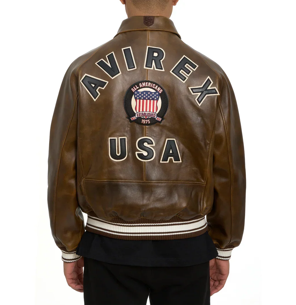 Limited Edition Avirex Vintage Fashion Bomber Leather Jackets For Sale Speedline Racewear