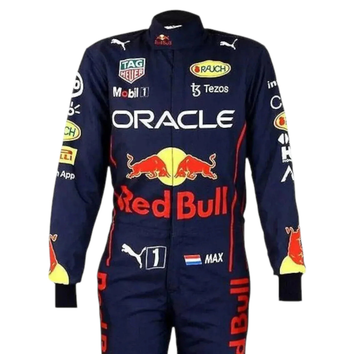 Max Verstappen 2022 Red Bull Racing F1 suit front view