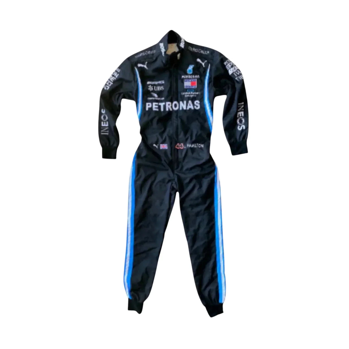 2021 Lewis Hamilton Mercedes F1 embroidered racing suit front view