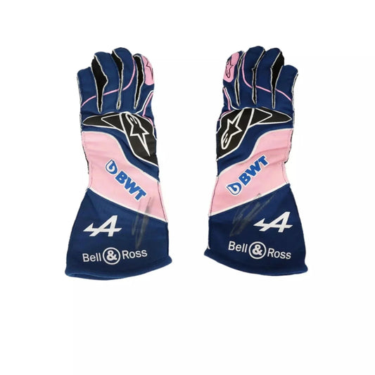 2022 Esteban Ocon Blue Alpine F1 Race Gloves SpeedLine Racewear 715049