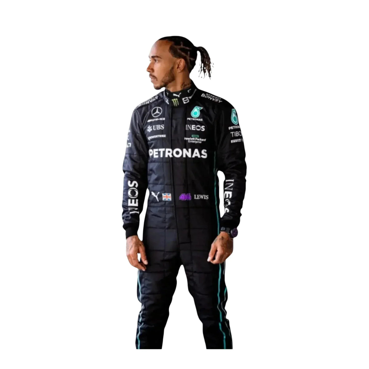 2022 Lewis Hamilton Mercedes-AMG F1 race suit front view