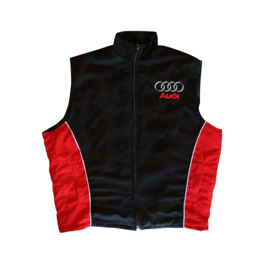 Audi Black & Red Vintage Racing Vest – Classic Motorsport Style