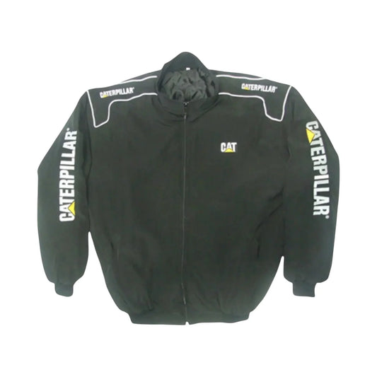 CAT Caterpillar Bulldozer Black Racing Jacket