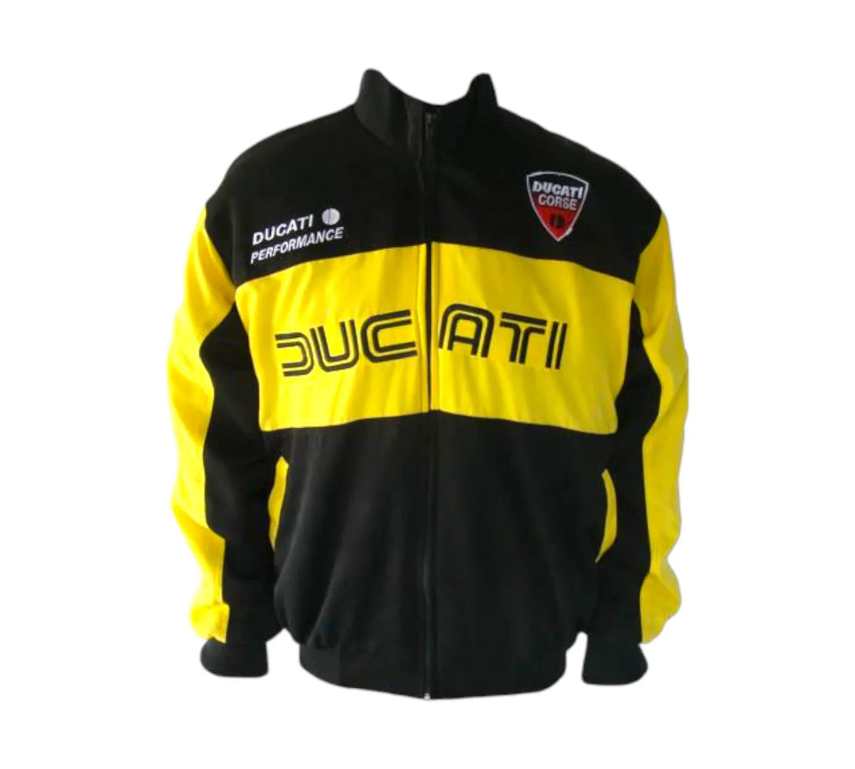 Ducati Motorcycle Black & Yellow Racing Jacket Coat