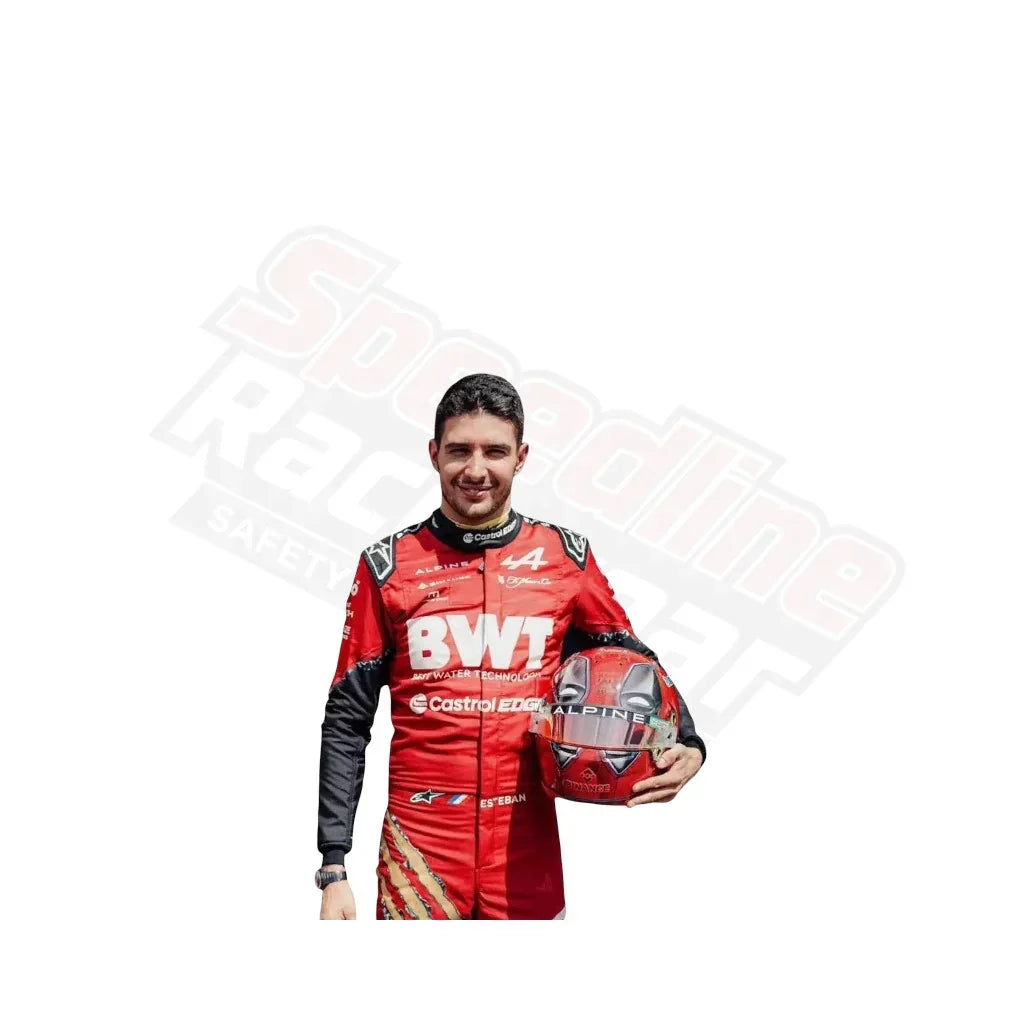 Esteban Ocon 2024 BWT F1 race suit front view