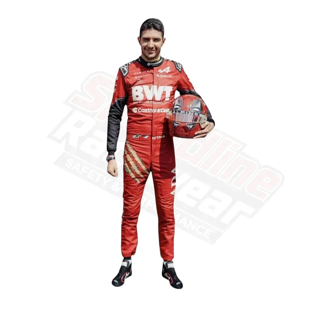 Esteban Ocon 2024 BWT F1 race suit front view