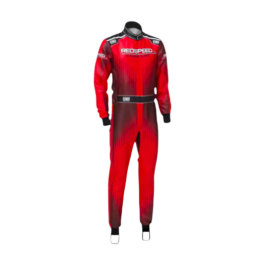 Go-kart racing suit Red Speed OMP 2021 front view