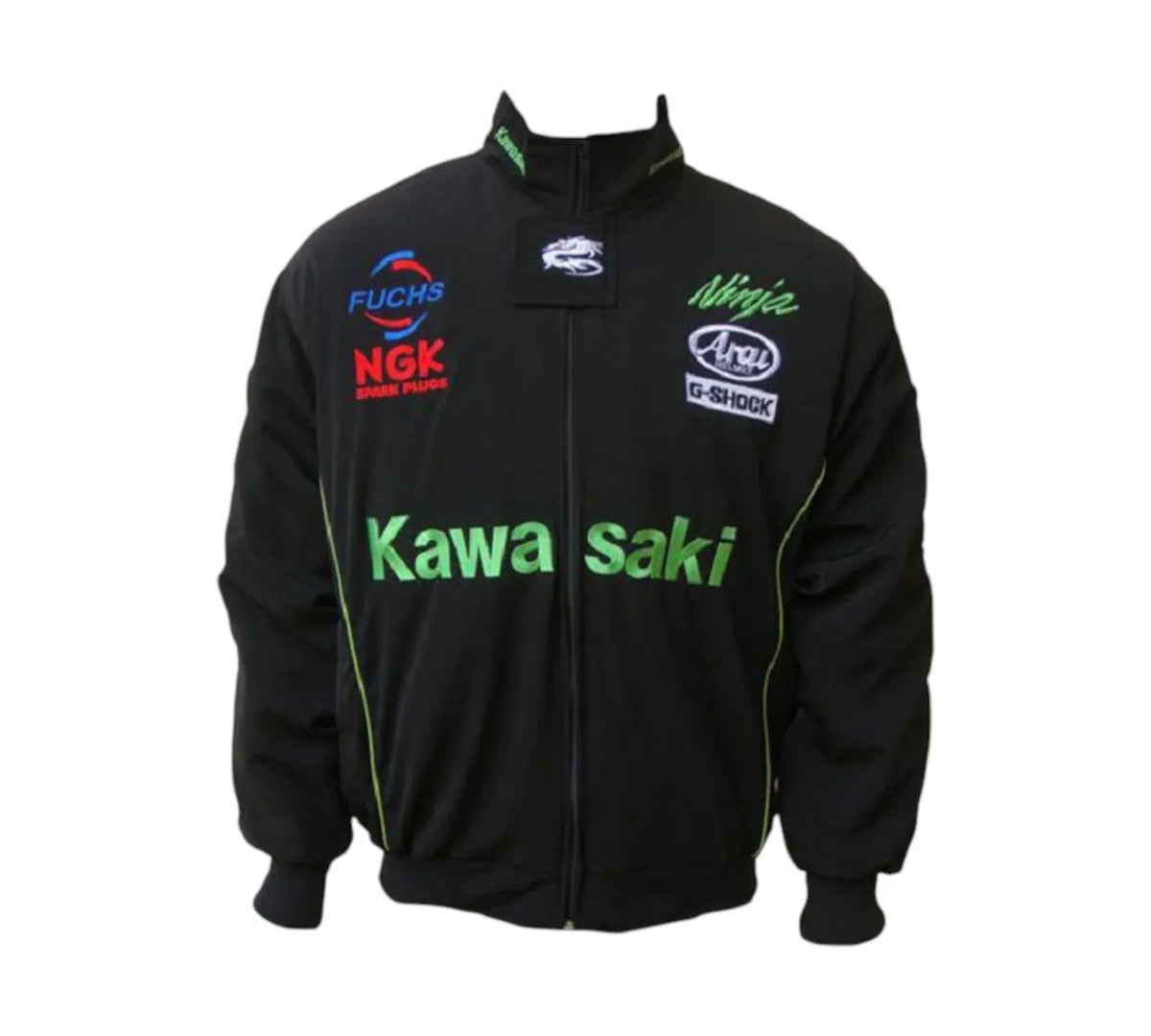 Kawasaki レーシングジャケット 中綿ナイロンジャケット　taichi L Kawasaki Ninja Black Racing Jacket – SpeedLine Racewear