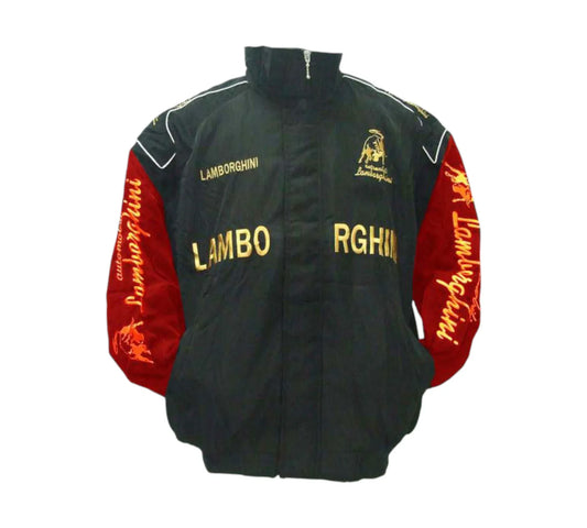 Lamborghini Inspired Vintage Racing Jacket Black Red