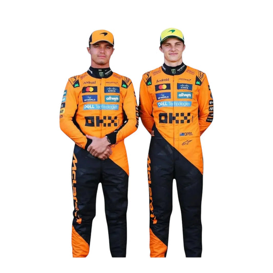 Lando Norris Oscar Piastri McLaren suit Front Side
