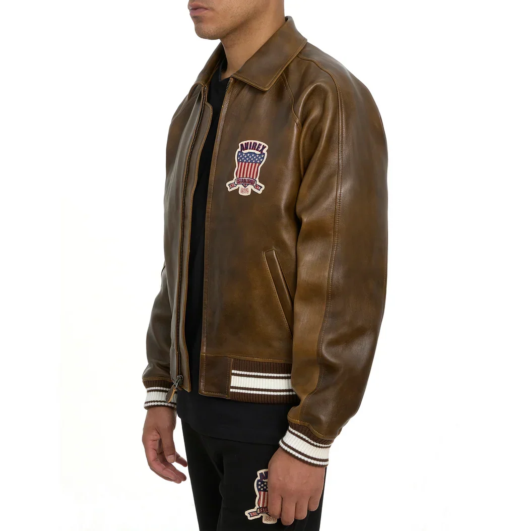 Limited Edition Avirex Vintage Fashion Bomber Leather Jackets For Sale Speedline Racewear