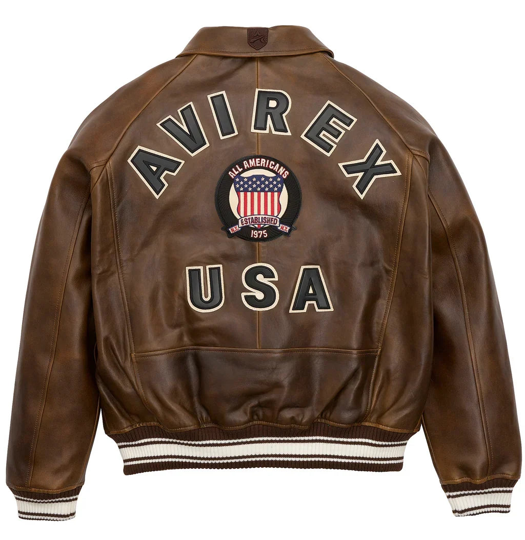 Limited Edition Avirex Vintage Fashion Bomber Leather Jackets For Sale Speedline Racewear
