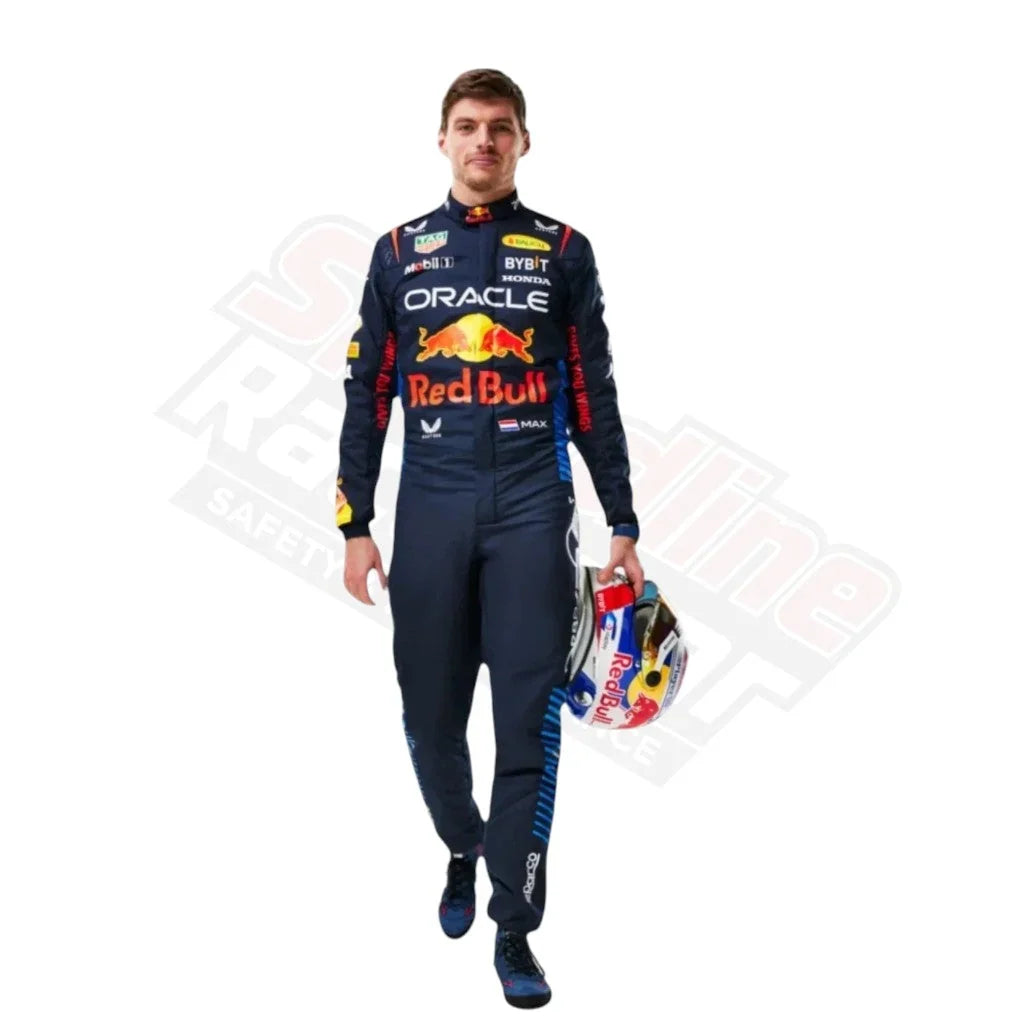 Max Verstappen kart racing suit detailing and logos