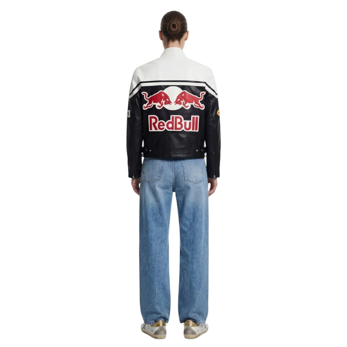 Red Bull Racing Vintage Leather Jacket – White Edition