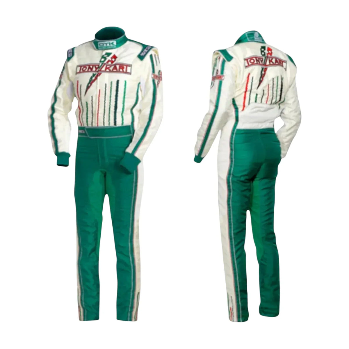 Sublimation printed go kart racing suit back view