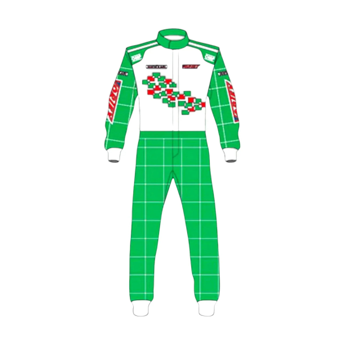 Tony Kart sublimation printed go kart driver racing suit front view