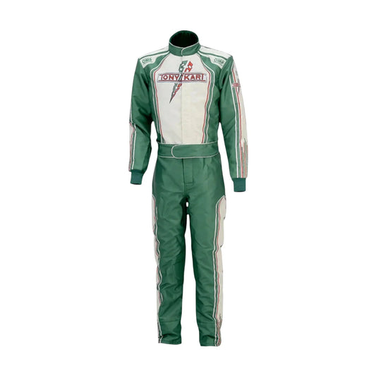 Tony Kart sublimation printed go kart racing suit front view