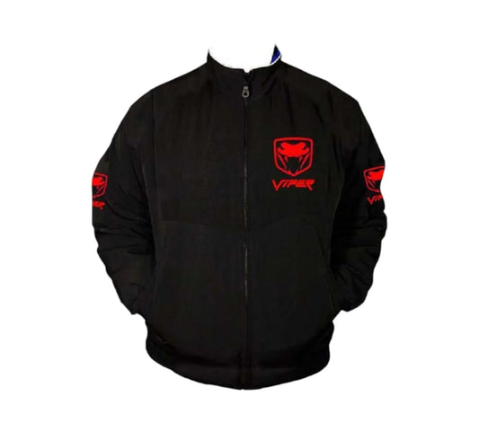 Viper Fangs Vintage Racing Jacket Black Muscle Car Edition