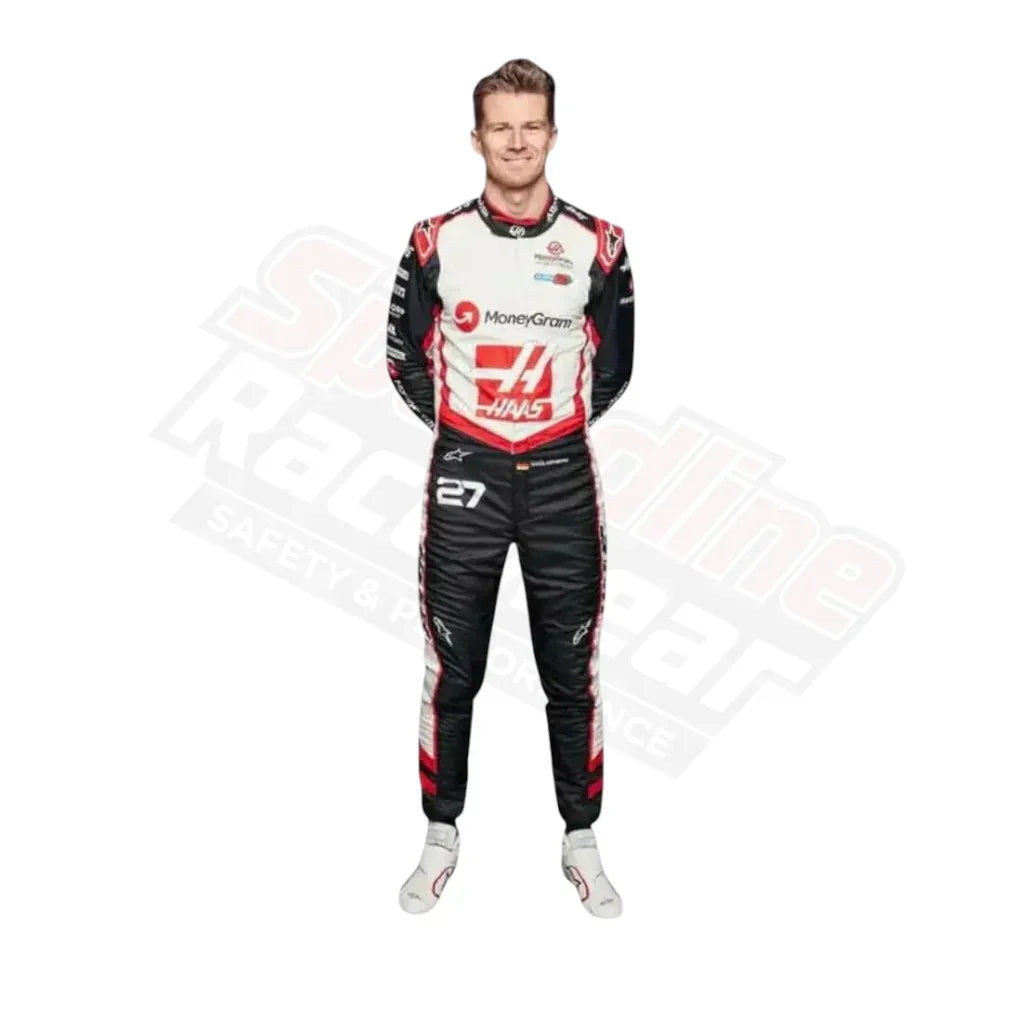Front view of 2024 Nico Hülkenberg Haas F1 Team Race Suit