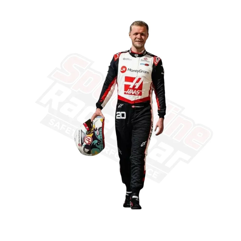 Back of Haas F1 Team 2024 Race Suit Kevin Magnussen design